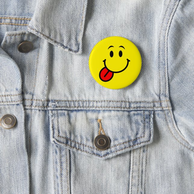 Happy Face 2 Inch Round Button (In Situ)