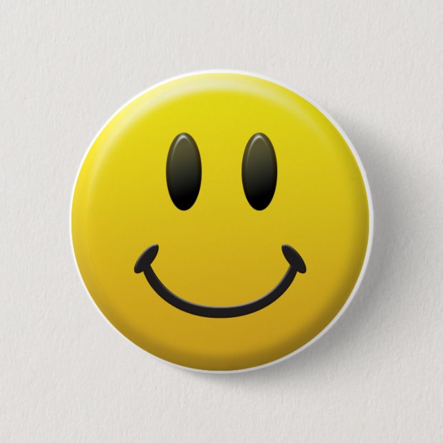 Happy Face 2 Inch Round Button (Front)