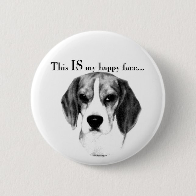 Happy Face 2 Inch Round Button (Front)