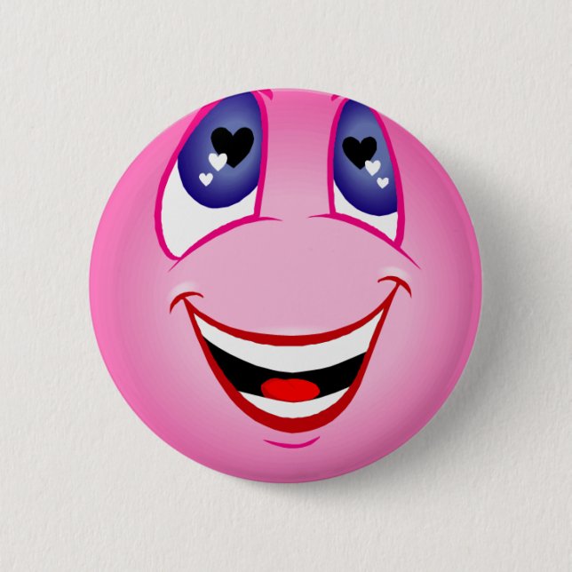 Happy Face 2 Inch Round Button (Front)