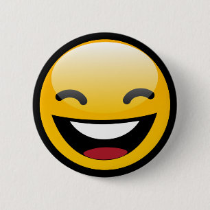 HAPPY FACE 2 INCH ROUND BUTTON