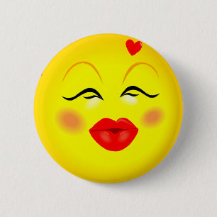 Happy Face 2 Inch Round Button