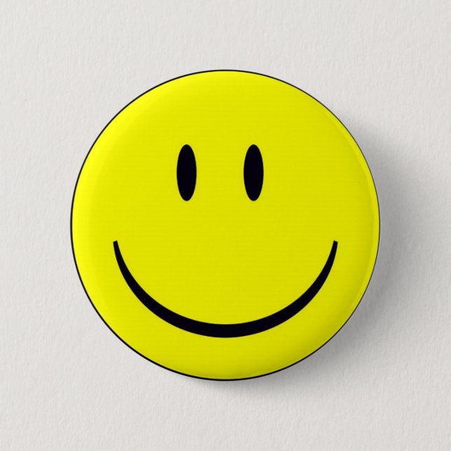 Happy Face 2 Inch Round Button (Front)