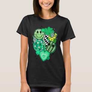 Happy Face And Disco Ball Lucky Shamrock C Patrick T-Shirt