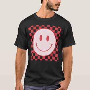 Happy Face Chequered Pattern Smile Face Meme 1 T-Shirt