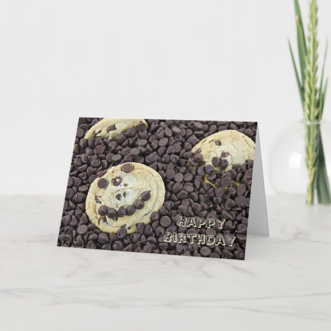 Happy Face Chocolate Chip Cookie Card (Front)