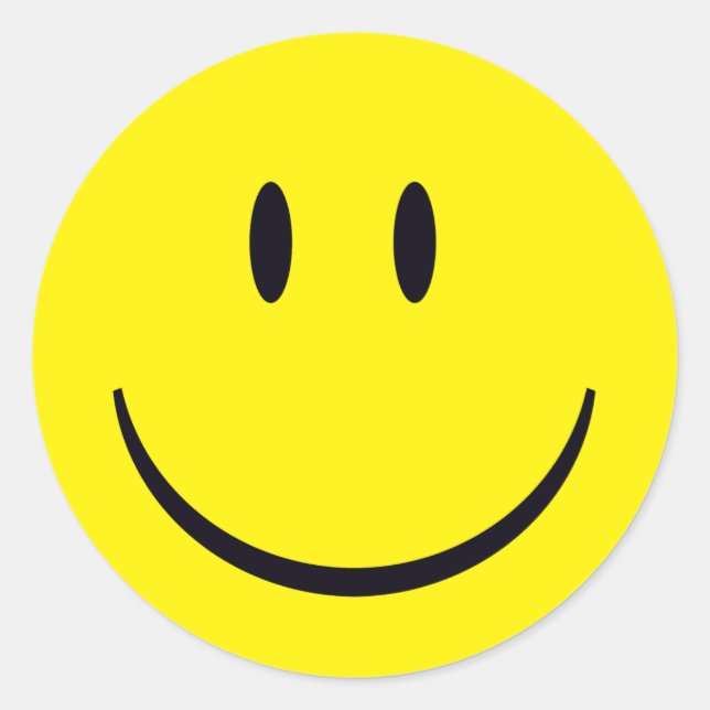 Happy Face Classic Round Sticker (Front)