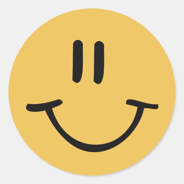 Happy Face Classic Round Sticker (Front)