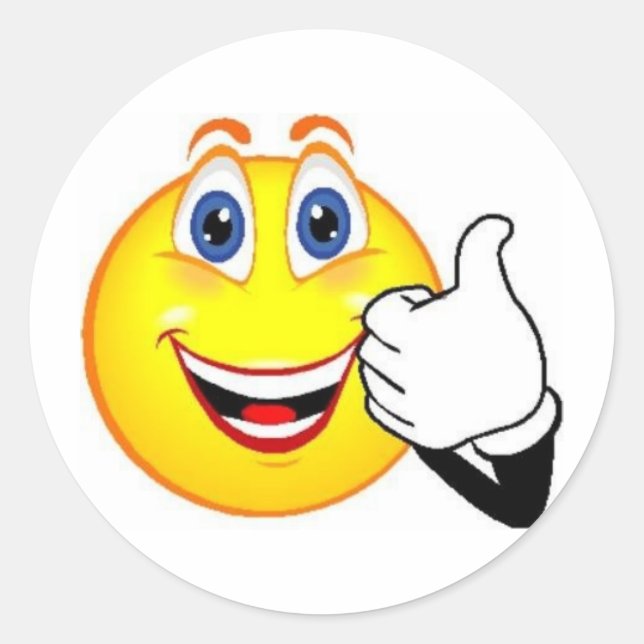 Happy Face Classic Round Sticker (Front)