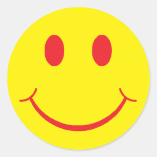 Happy Face Classic Round Sticker