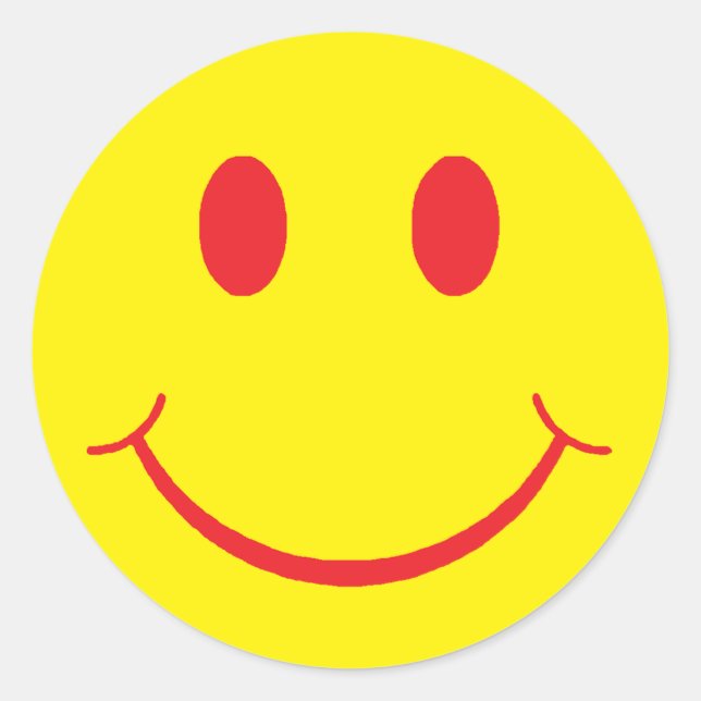 Happy Face Classic Round Sticker (Front)