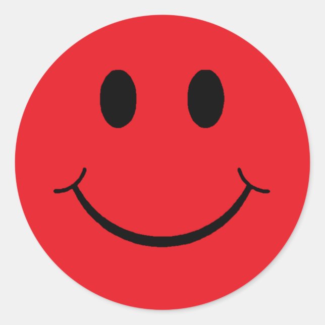 Happy Face Classic Round Sticker (Front)