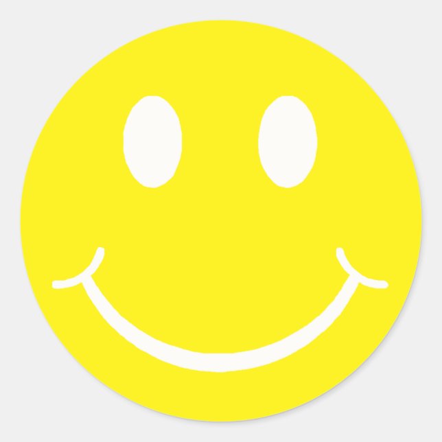 Happy Face Classic Round Sticker (Front)