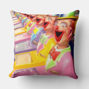 Happy Face Clowns, Large Throw Cushion. Pillow