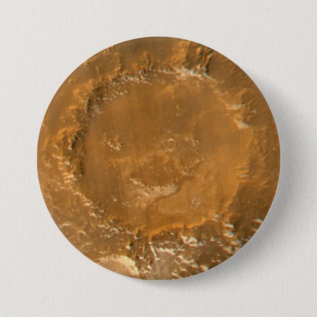 Happy Face Crater"--officially "Galle Crater" 3 Inch Round Button (Front)
