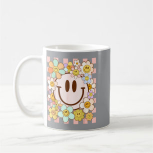 Happy Face Daisy Flower Shirt Preppy Aesthetic Coffee Mug