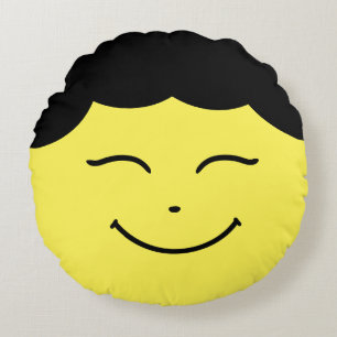 Happy Face Emoji - Coussin rond