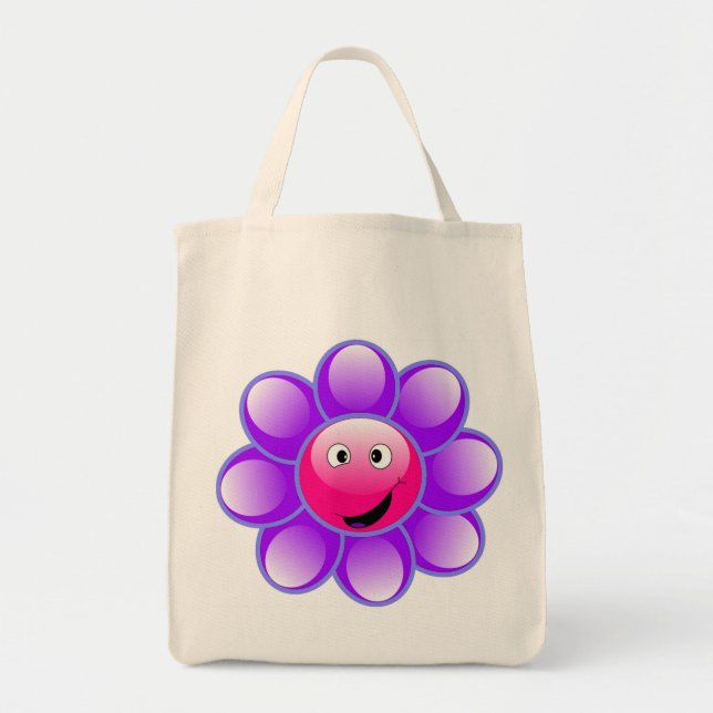 Happy Face Flower tote bag (Front)