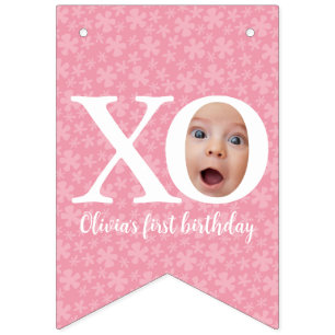 Happy face fun birthday's bunting banner