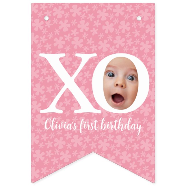 Happy face fun birthday's bunting banner (First Flag)