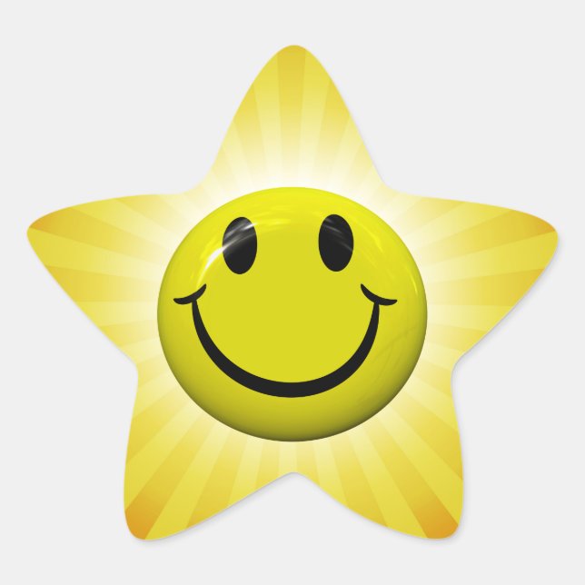 Happy Face Fun Yellow Star Stickers (Devant)