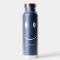 Happy Face Graphic Personalize Blue Water Bottle