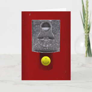 happy face gumball greeting card