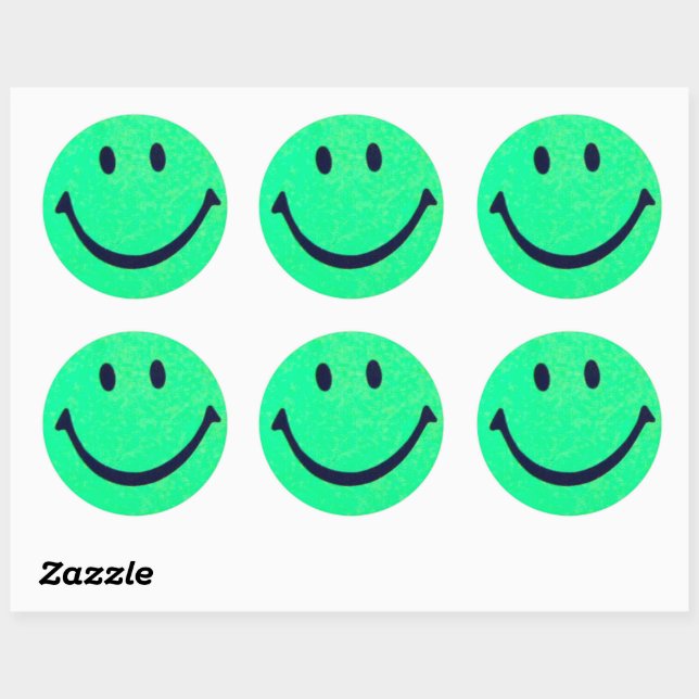 Happy face – Happiness – smiling face Classic Round Sticker (Sheet)