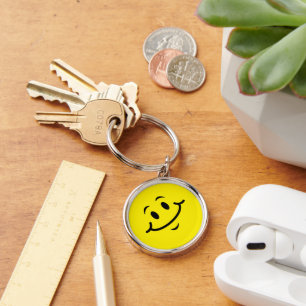 Happy Face Hat Keychain
