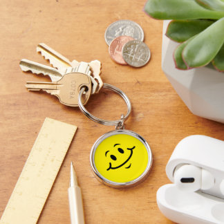 Happy Face Hat Keychain