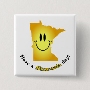 Happy Face - Have a Minnesota Day! 2 Inch Square Button