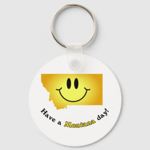 Happy Face - Have a Montana Day! Keychain