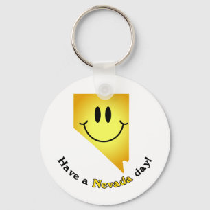 Happy Face - Have a Nevada Day! Keychain