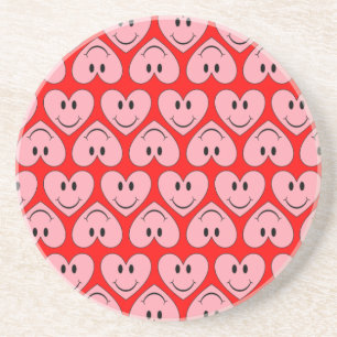 Happy Face Heart Coaster