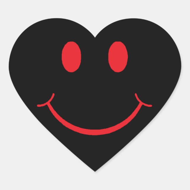 Happy Face Heart Heart Sticker (Front)