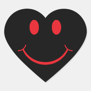 Happy Face Heart Heart Sticker