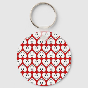 Happy Face Heart Keychain