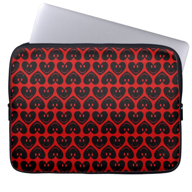 Happy Face Heart Laptop Sleeve (Front)