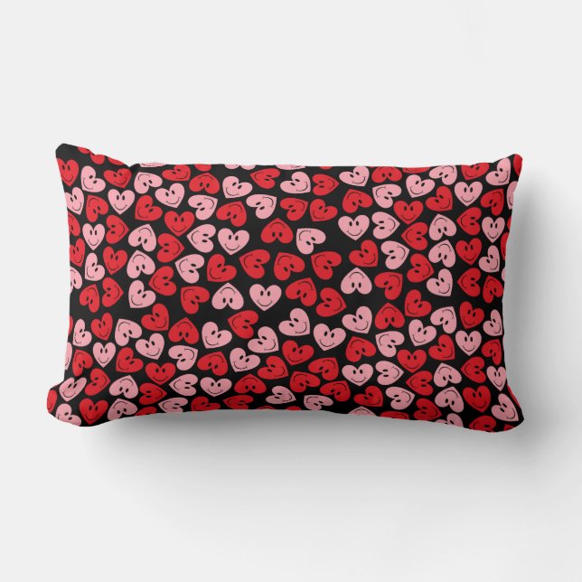 Happy Face Heart Lumbar Pillow (Front)