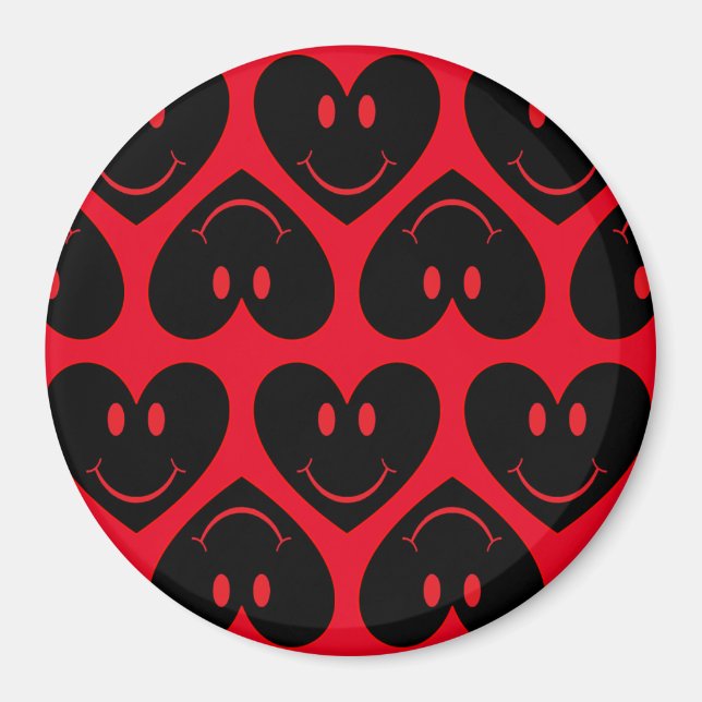 Happy Face Heart Magnet (Front)