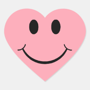 Happy Face Heart Sticker