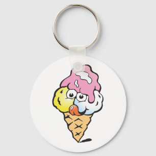 Happy Face Ice Cream Keychain