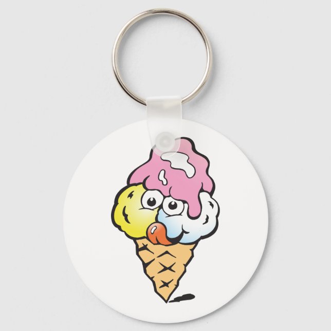 Happy Face Ice Cream Keychain (Front)