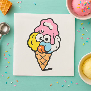 Happy Face Ice Cream Napkin