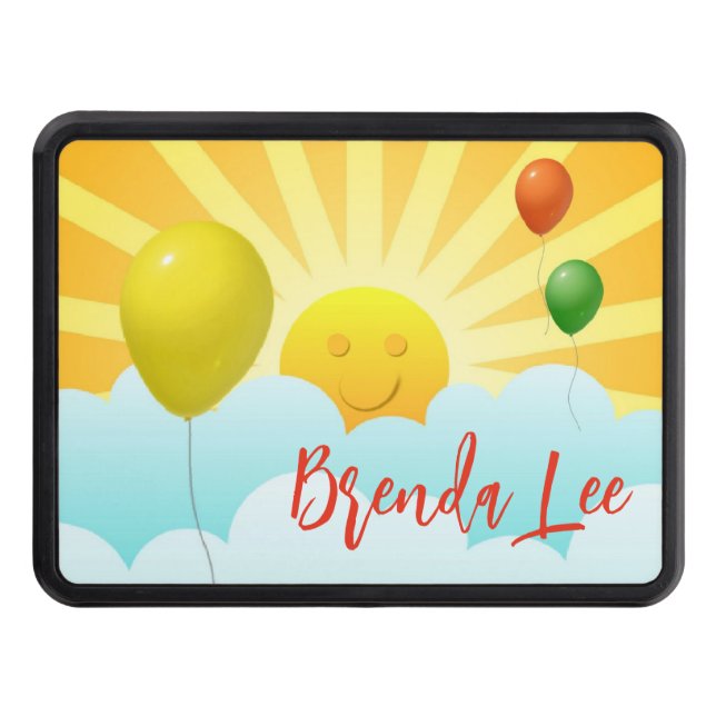 Happy Face In Clouds  Trailer Hitch Cover (Front)