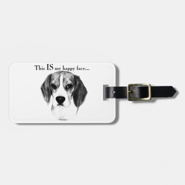 Happy Face Luggage Tag (Front Horizontal)