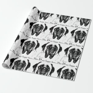Happy Face Mastiff Wrapping Paper