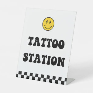 Happy Face One Happy Dude Tattoo Station Sign