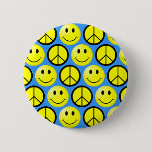 Happy Face Peace 2 Inch Round Button