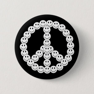 Happy Face Peace 2 Inch Round Button